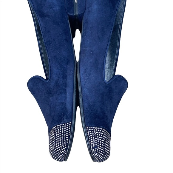 Stuart Weizmann Lingo Silver Stud Cap Slip On Loafers Flats 5.5M - Picture 4 of 10